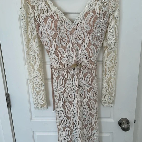 Jovani V-Neck Bridal Gown - Picture 9 of 10